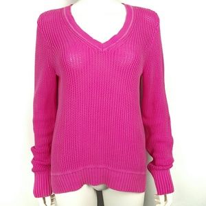 J Crew Over Sized Pink Open knit Sweater